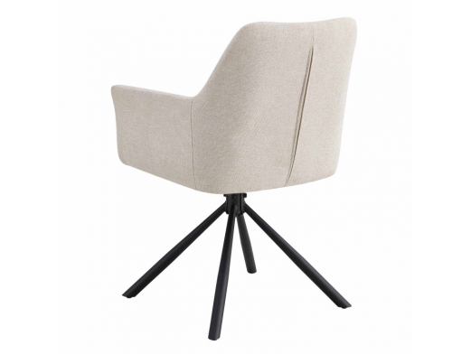 Sillón giratorio color arena con patas metálicas negras  merkamueble 2