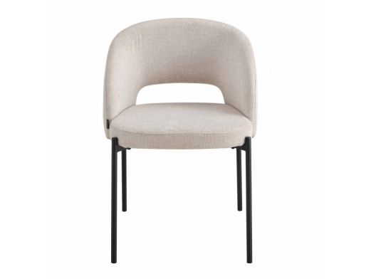 Silla color arena patas metálicas negras  merkamueble 2