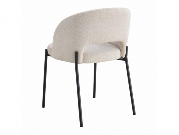 Silla color arena patas metálicas negras  merkamueble
