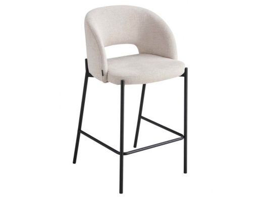 Taburete color arena 65 cm patas metalicas negras  merkamueble 2