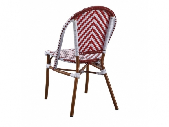 Silla trenzado blanco y granate patas metálicas  merkamueble