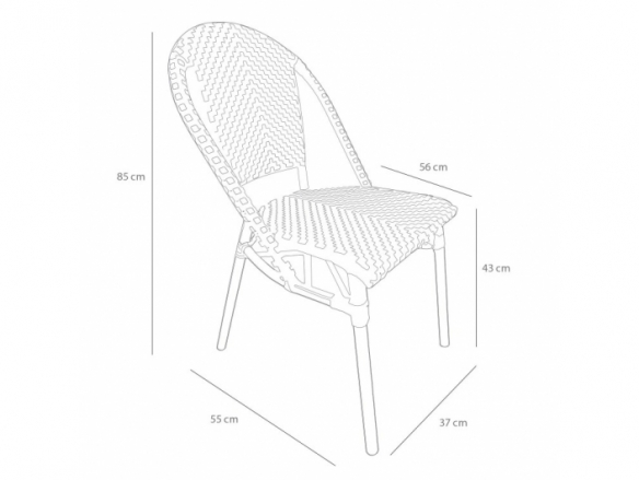 Silla trenzado blanco y granate patas metálicas  merkamueble
