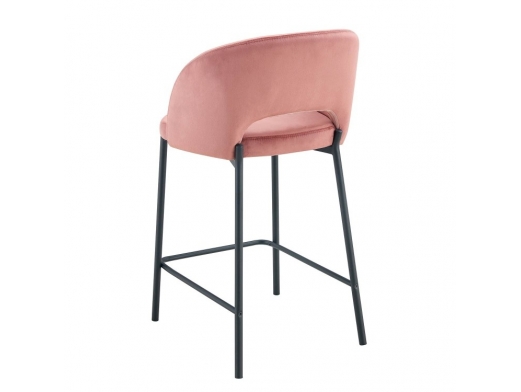 Taburete terciopelo rosa con patas negras  merkamueble 2