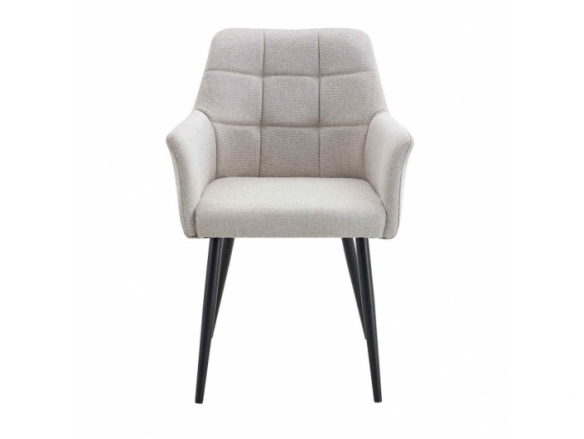 Sillón color arena acolchado con patas negras  merkamueble