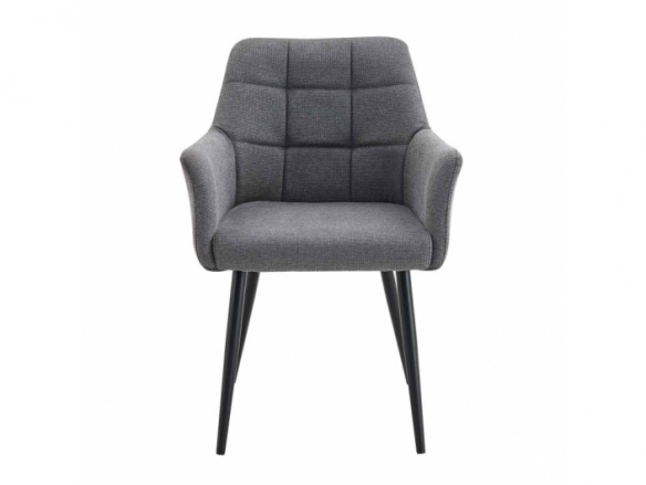 Sillón gris acolchado con patas negras  merkamueble