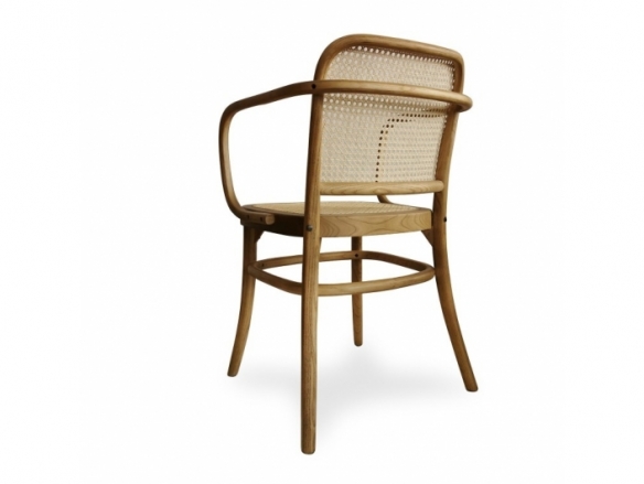 Sillón de madera maciza olmo con ratán natural  merkamueble