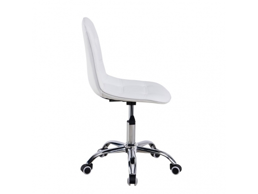 Silla de escritorio blanca con patas metálicas  merkamueble 2