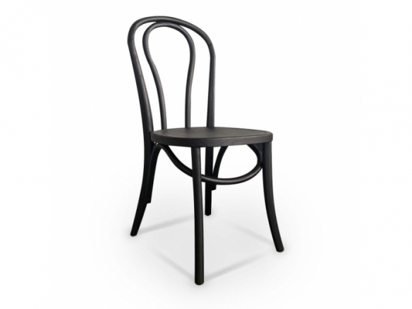 Silla madera curvada de abedul color negro  merkamueble
