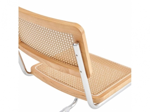 Silla símil ratán y madera claro  merkamueble