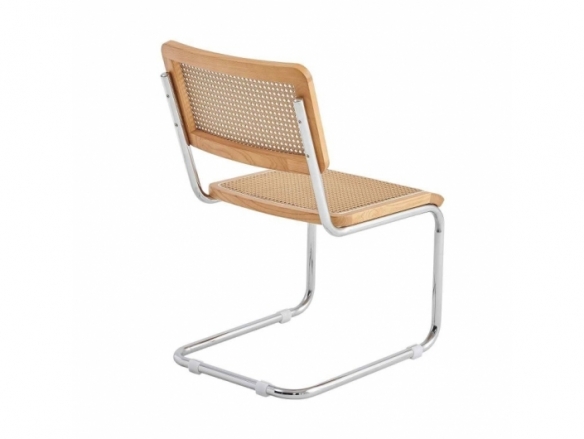 Silla símil ratán y madera claro  merkamueble