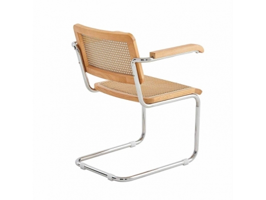 Sillón símil ratán y madera con brazos  merkamueble 2