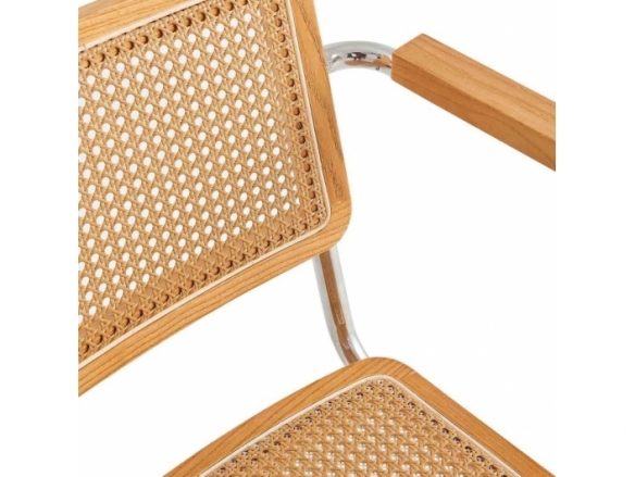 Sillón símil ratán y madera con brazos  merkamueble