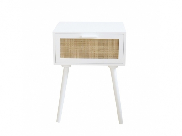 Mesita blanca con 1 cajón  merkamueble