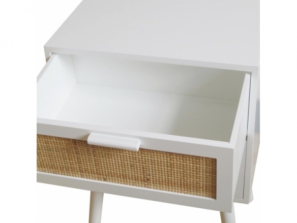 Mesita blanca con 1 cajón  merkamueble
