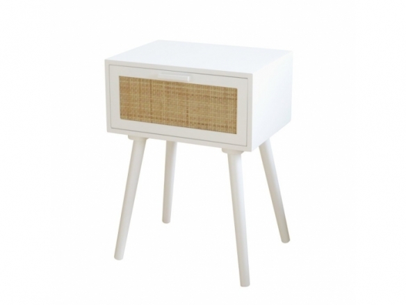 Mesita blanca con 1 cajón  merkamueble