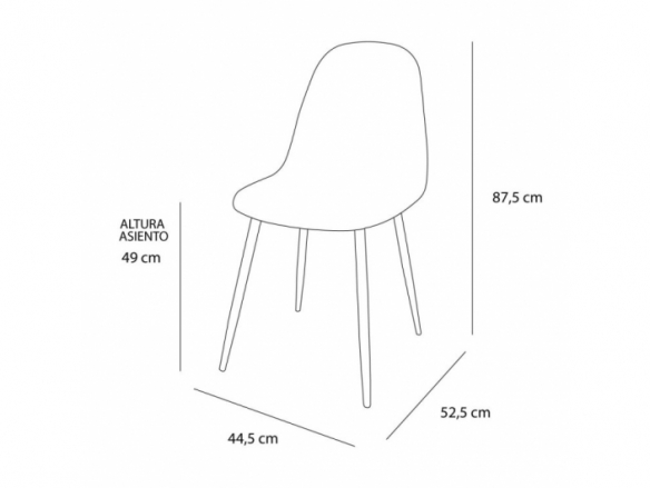 Silla gris con patas negras  merkamueble