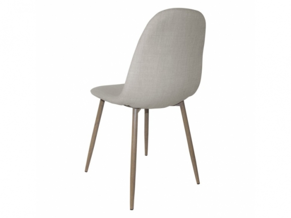 Silla gris con patas metálicas color haya  merkamueble