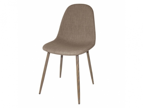 Silla marrón con patas metálicas color haya  merkamueble