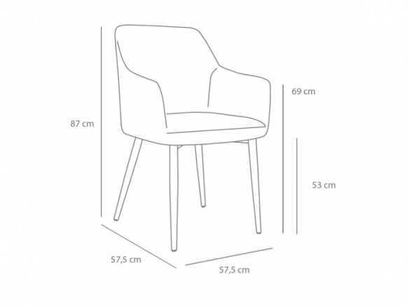 Sillón de terciopelo gris con patas metálicas efecto haya  merkamueble