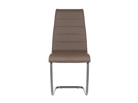 Silla color capuchino con patas cromadas  merkamueble