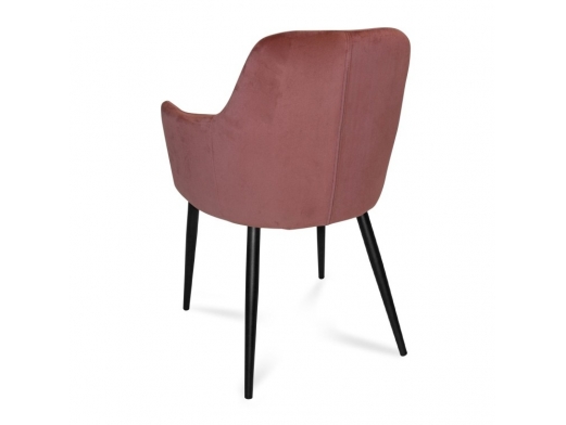 Sillón de terciopelo rosa con patas negras  merkamueble 2