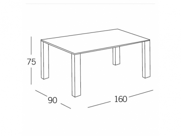 Mesa con patas negras y cristal transparente 160 cm  merkamueble