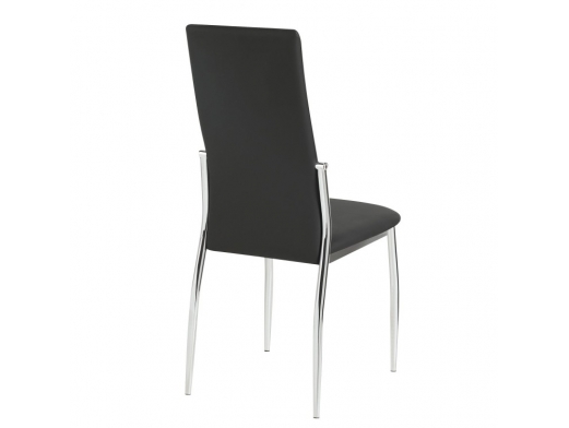 Silla negra con patas cromadas  merkamueble 2