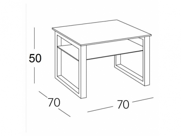 Mesa de centro cuadrado de acero con cristal templado  merkamueble