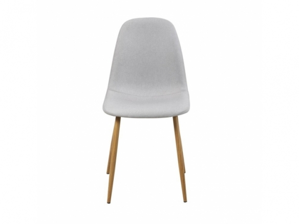 Silla gris claro con patas metálicas  merkamueble
