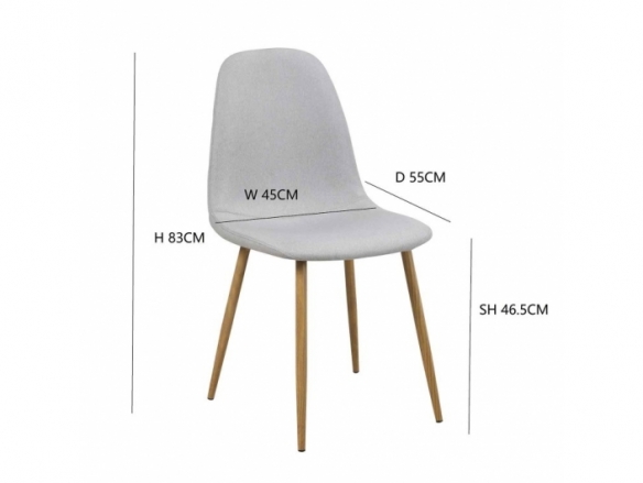 Silla gris claro con patas metálicas  merkamueble