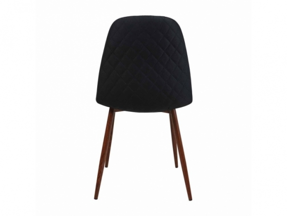 Silla negra con patas metálicas color nogal  merkamueble