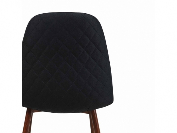 Silla negra con patas metálicas color nogal  merkamueble