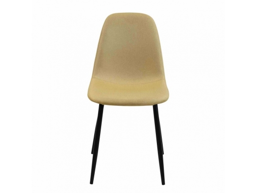 Silla color mostaza clara con patas metálicas negras  merkamueble 2