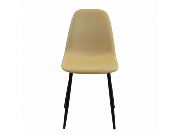 Silla color mostaza clara con patas metálicas negras  merkamueble
