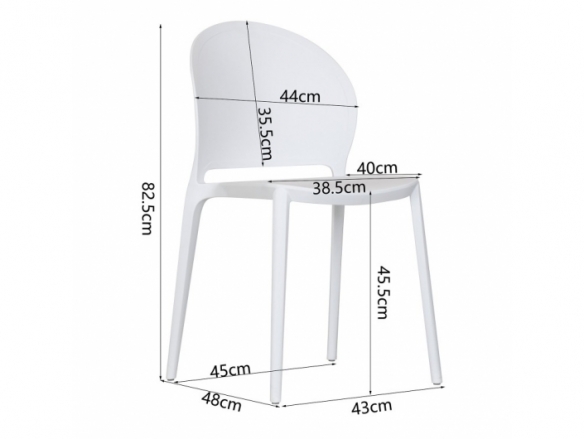 Silla negra apilable  merkamueble