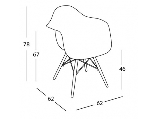 Sillón polipropileno rojo con patas de madera  merkamueble 2
