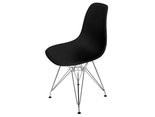 Silla negra y patas cromadas  merkamueble 2