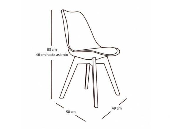 Silla blanca con patas de madera rectangulares  merkamueble