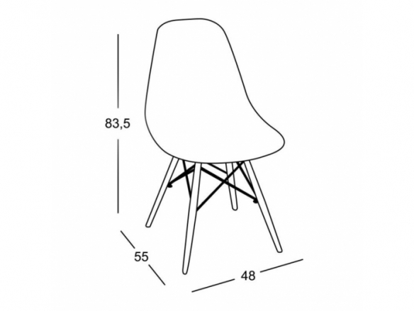 Silla de cuadros y patas de madera  merkamueble