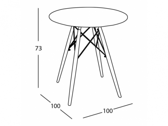 Mesa redonda blanca con patas de madera 100 cm  merkamueble