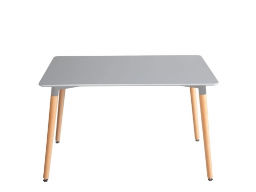 Mesa rectangular gris con patas de haya 120 cm  merkamueble 2
