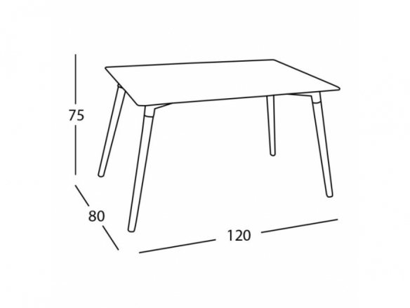 Mesa rectangular gris con patas de haya 120 cm  merkamueble