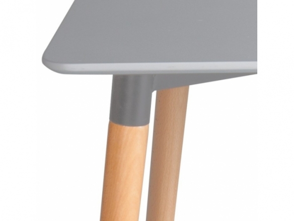 Mesa rectangular gris con patas de haya 120 cm  merkamueble