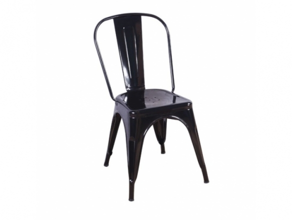 Silla metálica negra  merkamueble