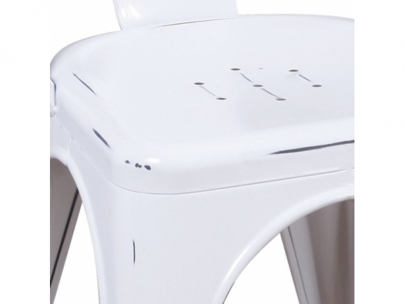 Silla metálica blanca desgastada  merkamueble