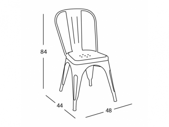 Silla metálica acero desgastada  merkamueble