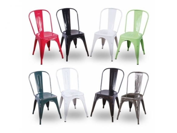 Silla metálica acero desgastada  merkamueble