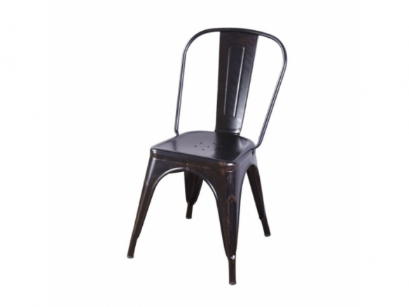 Silla metálica negra desgastada  merkamueble