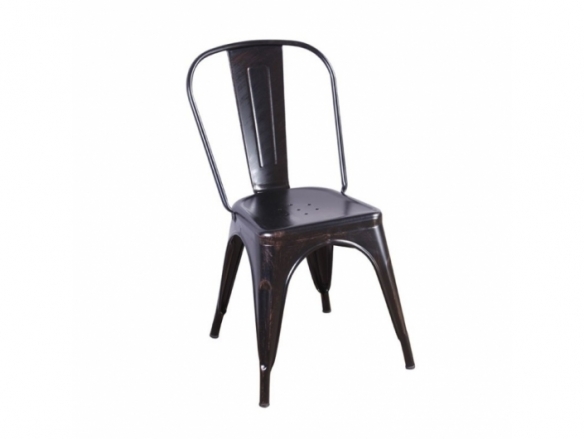 Silla metálica negra desgastada  merkamueble