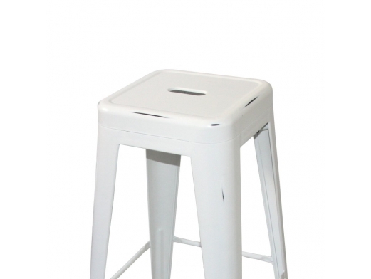 Taburete blanco desgastado metálico  merkamueble 2